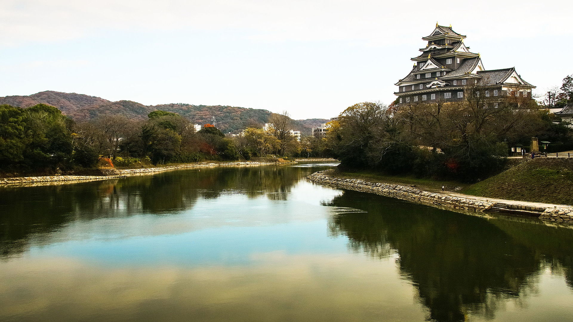 Okayama Castle seen from across the Asahi River